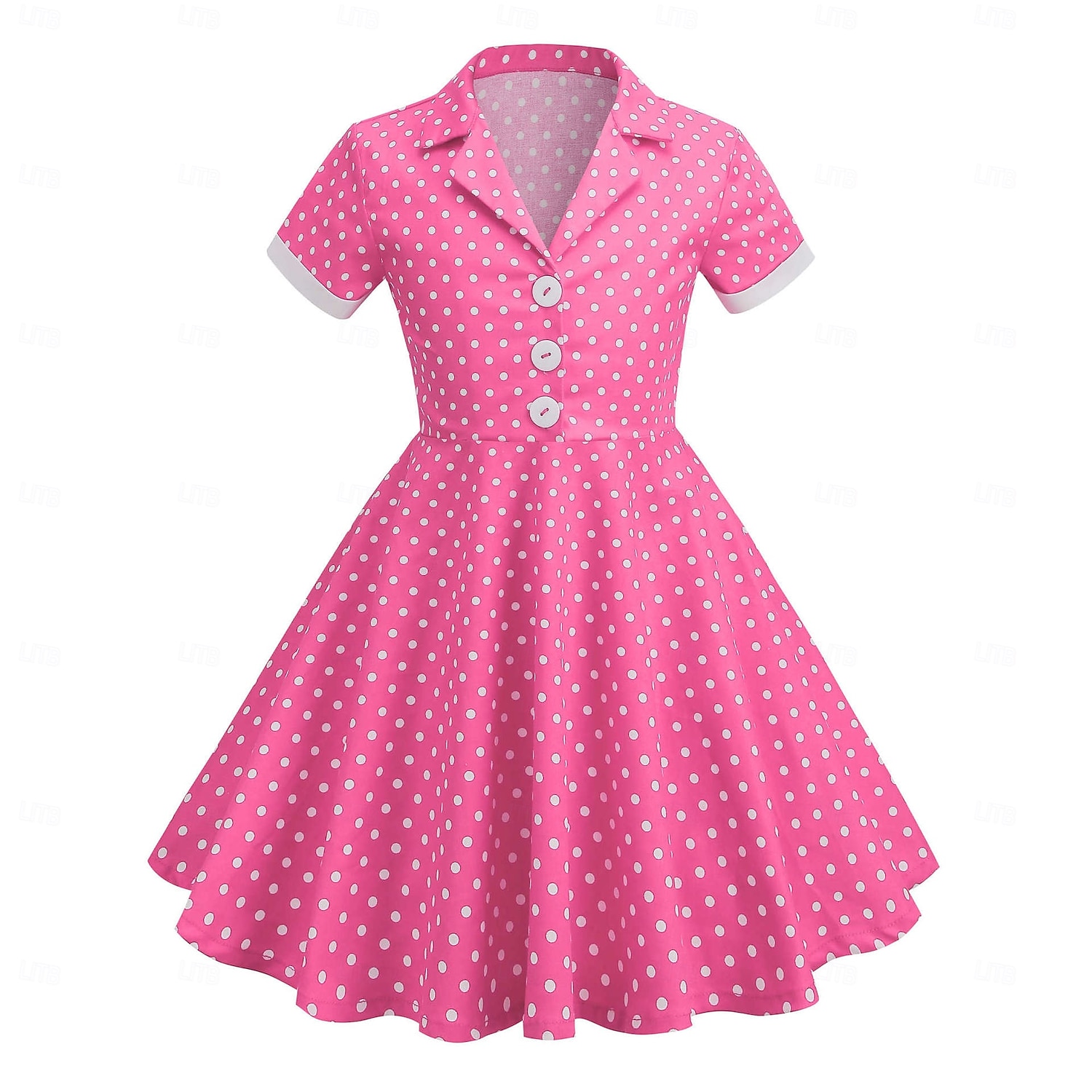 1950s Retro Vintage Rockabilly Midi Swing Dress Flare Dress Short Sleeves Polka dots Fit & Flare Swing Fancy Dress Girls' Carnival Masquerade Vacation Dailywear Kid's Dress Homecoming Dresses Spring 2026 - $35.99 –P1