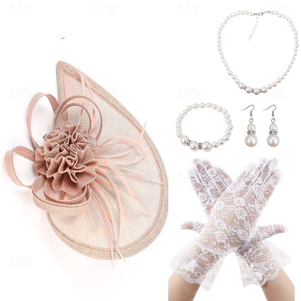 Derby Guanti Collana Cappello Fascinator Gentildonna Costume Per donna Mascherata Ascot Festival delle corse di cavalli Adulti Copricapo del 2026 a $31.99 –P1