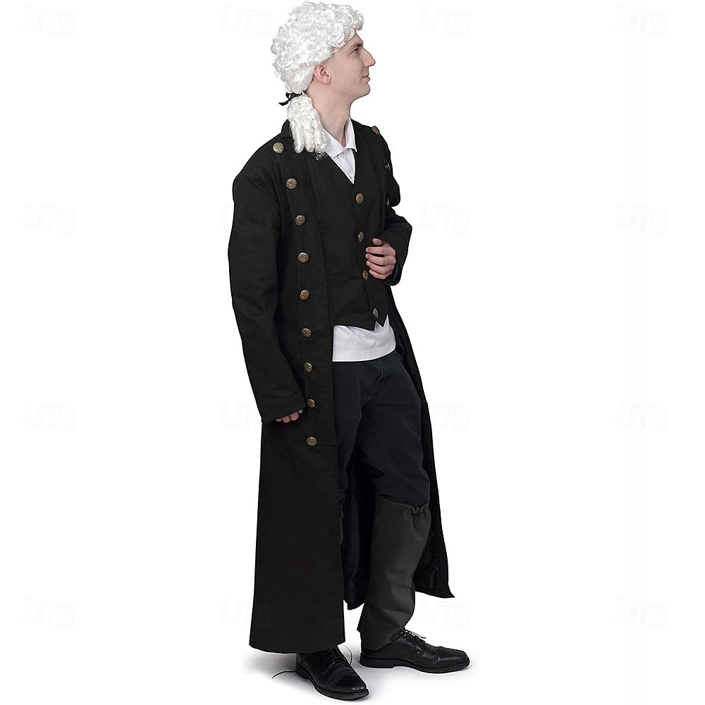 Witte pruik - historische koloniale gepoederde pruik met paardenstaart, kostuumaccessoire voor volwassenen en kinderen. 2026 - $23.99 –P4