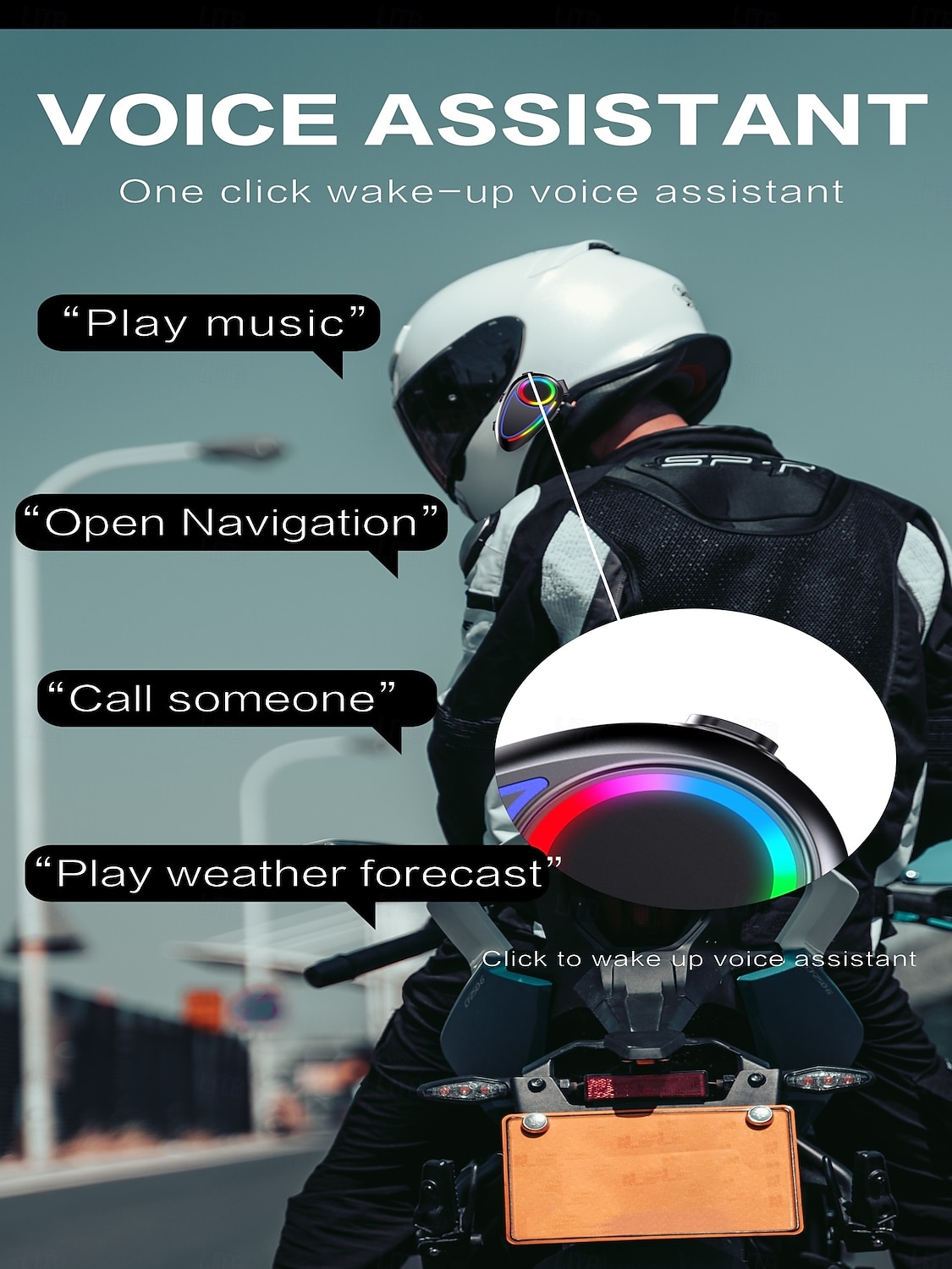K17 Helmet Bluetooth Earphones Cycling Super Bass Colorful Atmosphere Light Capacitive Microphone Intelligent Voice Assistant 2026 - $28.99 –P9
