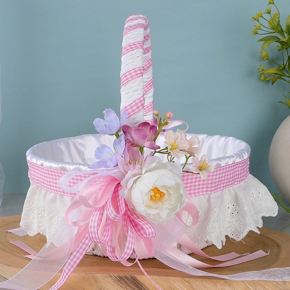 påskekurv utendørs utflukt frukt snacks oppbevaringskurv skum oppstandelsesegg dekorasjon kunstig blomsterkurv 2026 - $57.99 –P8