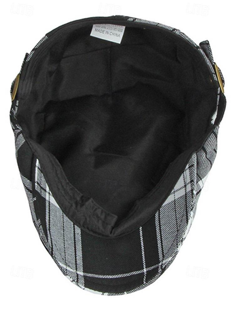 Men's Plaid Flat Cap Newsboy Hat, Cotton-Polyester Blend, Multi-Color Classic Ivy Style Cap for St. Patrick's Day Celebration & Everyday Casual Wear 2026 - $11.99 –P12
