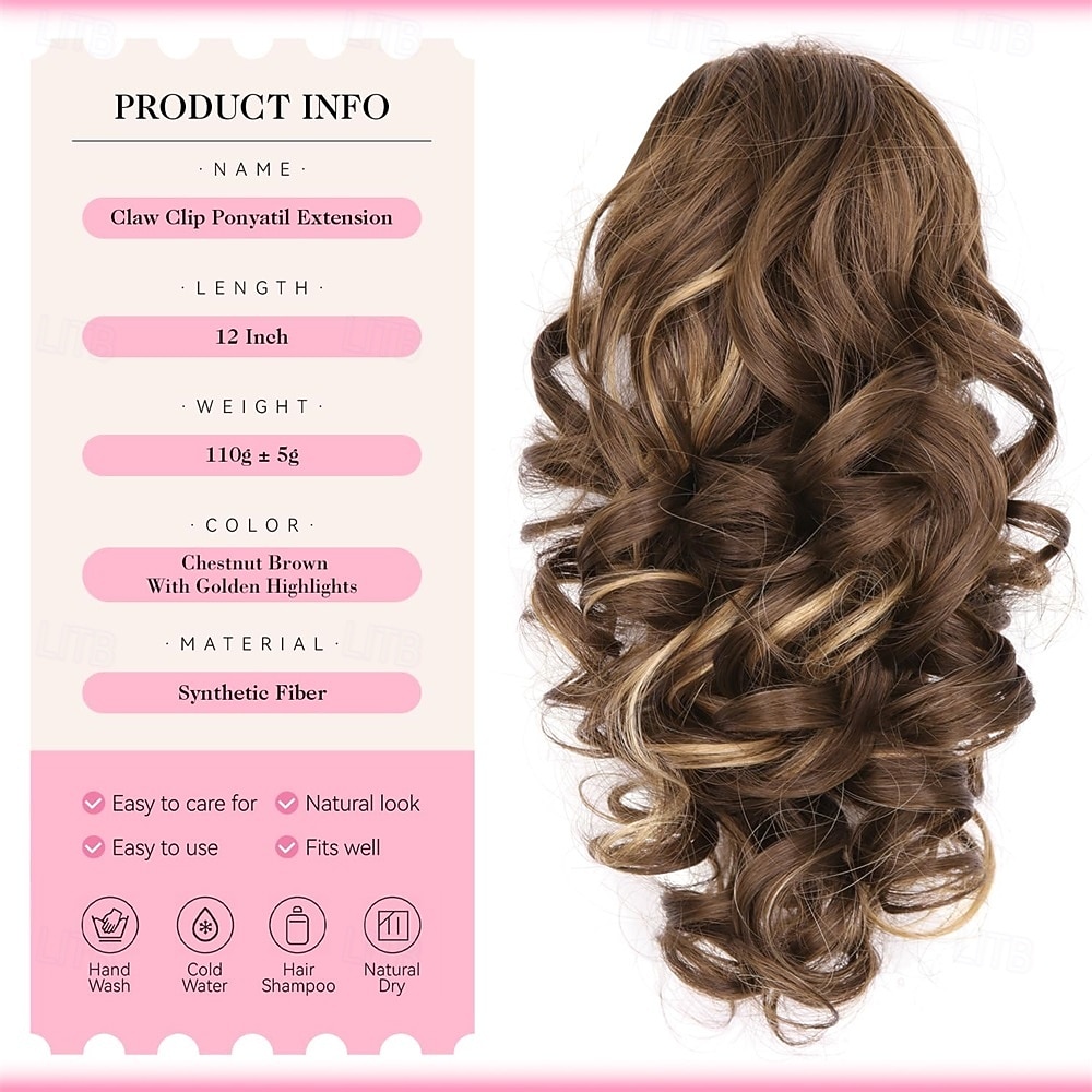 Clip on Ponytails for Women - 12 Inch Curly Ponytail Extension, Wavy Pony Tails Hair Extensions, Synthetic Hair Extensions Ponytail, Clip in Ponytail 2026 - $14.99 –P3