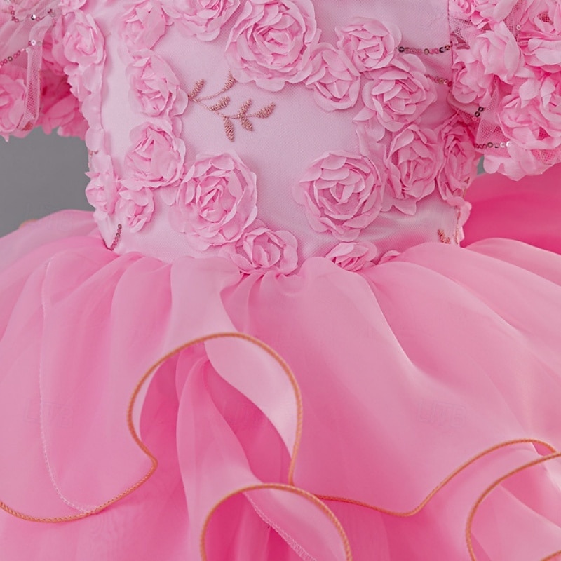 Abito da damigella d'onore bambina Ragazze Abito formale Abiti da sposa Feste Matrimonio Formale Moda Formale Principessa Abito per la Prima Comunione Rete Tinta unica Manica Corta Girocollo Bianco del 2026 a $62.99 –P10