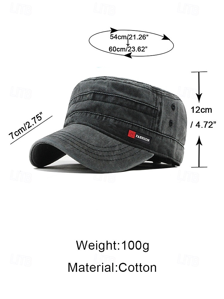 2026年 メンズコットンミリタリーキャップ、調節可能なカジュアルアーミースタイルの帽子、複数の色、軽量で通気性のあるデザイン、メンズアウトドア&日常のカジュアルな帽子  コレクション – $11.99 –P11