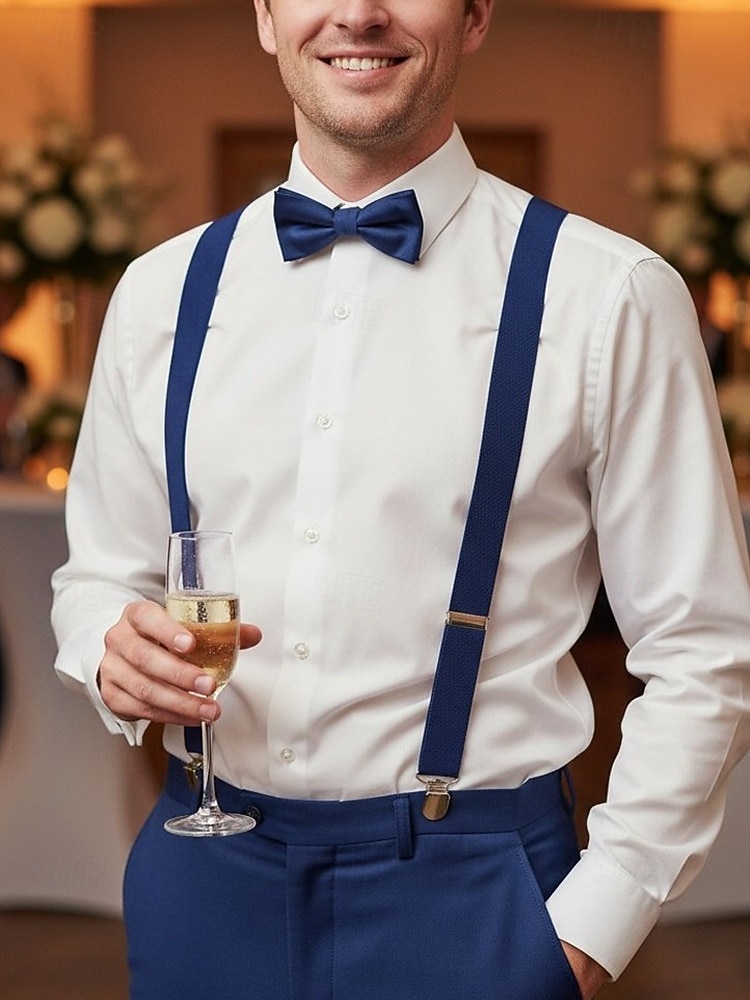 Мужские эластичные подтяжки из полиэстера – различные цвета, эластичный материал, стильные и удобные для свадеб, ужинов и торжественных мероприятий. 2026 - $11.99 –P2