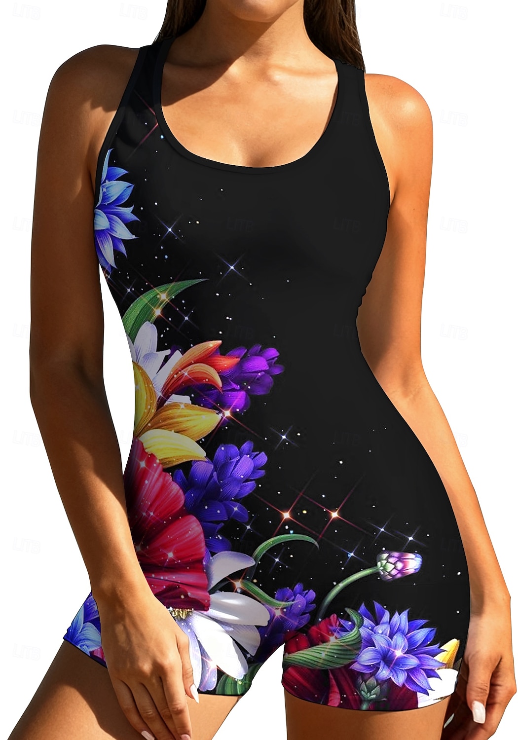 Damen Regulär Anti UV Shirt Einteiliger Surfanzug Badeanzug Blumenmuster Tropisch Farbblockierung Herausnehmbare Polsterung Frontreißverschluss UV-Sonnenschutz UPF50+ Elastisch Ärmellos Bademode 2026 - $31.99 –P4