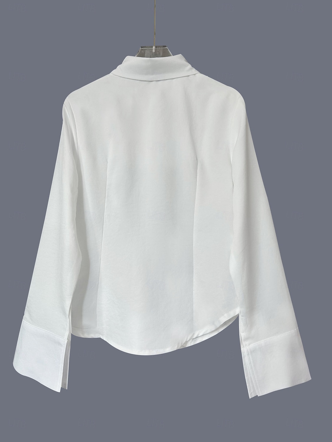 Mulheres Saia camisa de botão Blusa Bordado Botões Côr Sólida Elegante à moda Casual Manga Longa Aberto para a Lateral Tops regulares Diário Trabalho Feriado Branco Verão Primavera Outono de 2026 por $28.99 –P7
