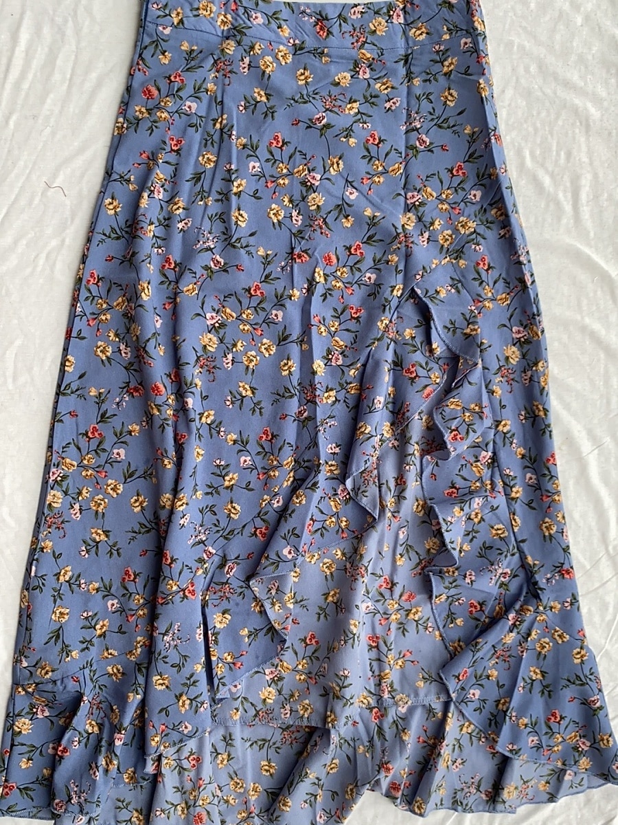 Women's Fashion Sexy Casual Knee-length High Waist Skirts Floral Print Split Ends Inelastic Daily Vacation Blue Black Yellow Summer 2026 - $21.99 –P2