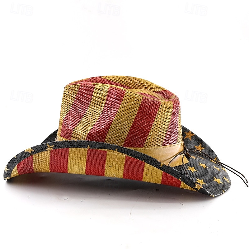 250-årsjubileum i USA Vestlig Cowboyhatt Cowgirl lue Cowgirl Cowboy West Cowboy Kostyme Unisex Maskerade 4. juli Fest Uavhengighetsdagen Voksne Hatt Alle årstider 2026 - $26.99 –P2