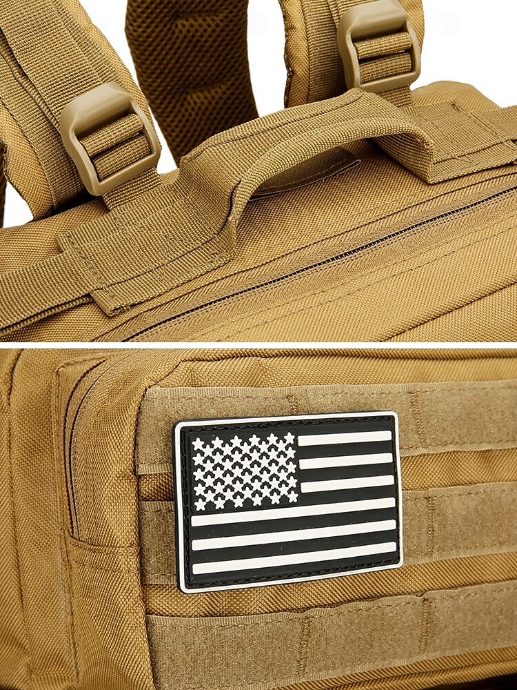 Mochila tática masculina camuflada em nylon, mochila militar de grande capacidade, bolsa multicolorida para atividades ao ar livre, como caminhadas, camping e viagens, com patch da bandeira americana. de 2026 por $54.99 –P8