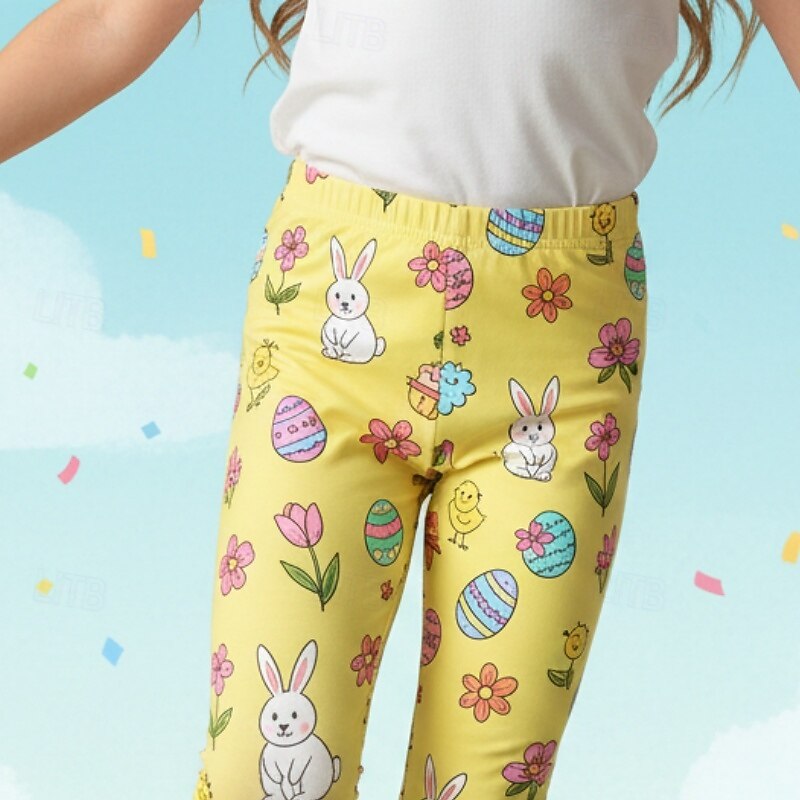 Ostern Mädchen 3D Grafik Kaninchen Hose Leggings Frühling Herbst Niedlich Streetwear Basic Kinder 4-12 Jahre Lässig Täglich Outdoor Normale Passform 2026 - $15.99 –P3