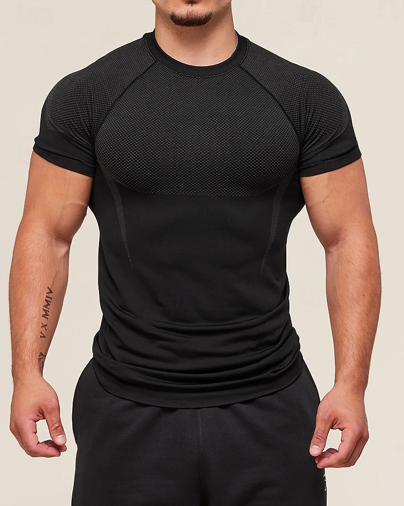 Per uomo Blocco di colori T-shirt da corsa Maglia a compressione Maglia da corsa Estate Primavera Autunno Manica Corta Asciugatura Rapida Compressione Traspirante Allenamento in Palestra Allenamento del 2026 a $25.99 –P3