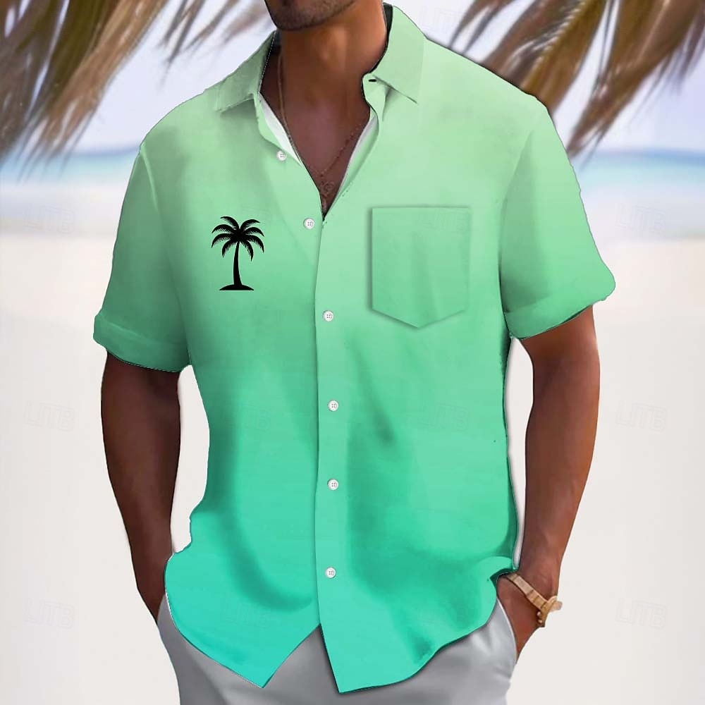 Муж. Кокосовая пальма Градиент цвета Тропические растения Гавайская рубашка Кнопка рубашка Рубашка Алоха С короткими рукавами Гавайский Повседневные Отпуск Лето Весна Отложной 3D 2026 - $25.99 –P2