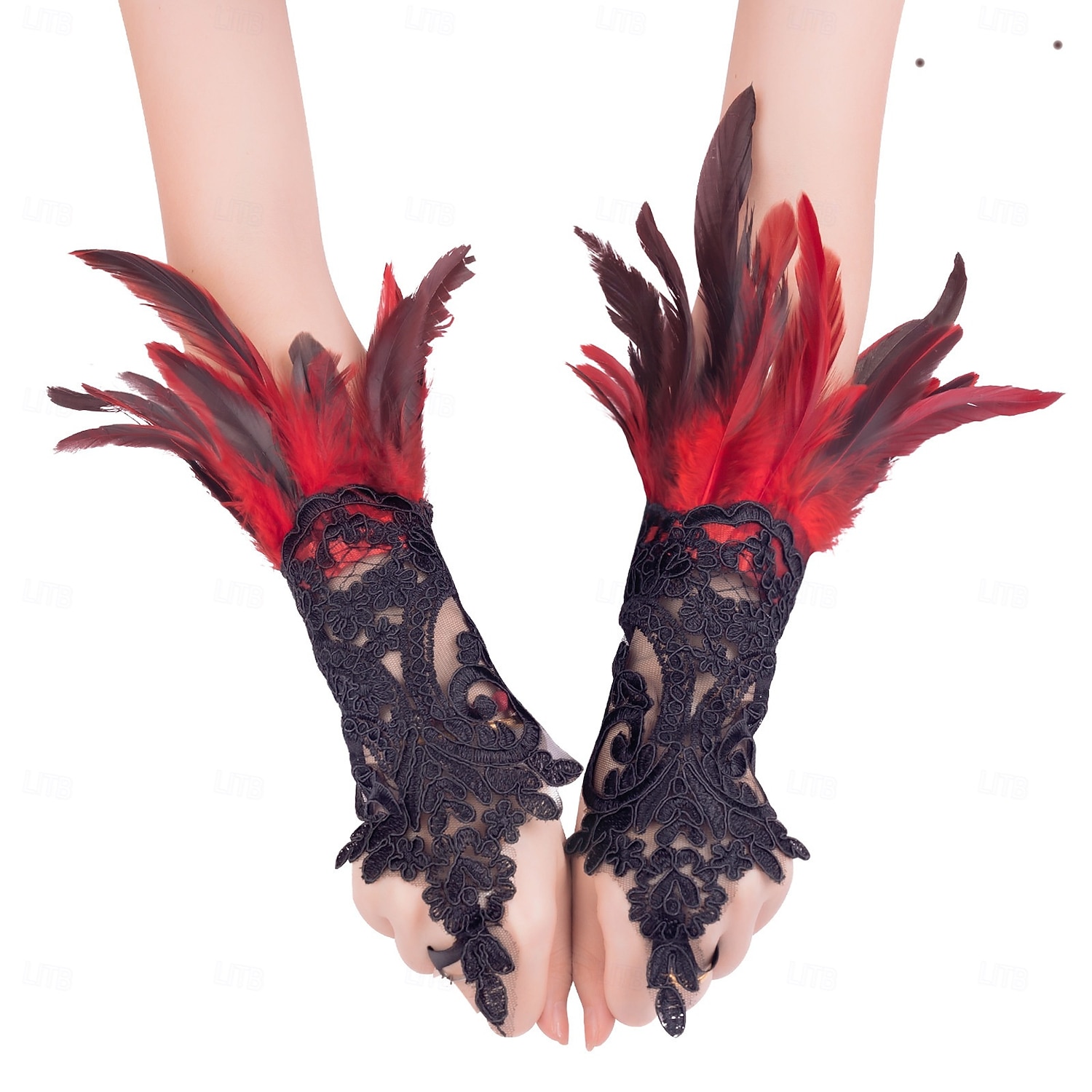Karnevál 2026 Riói Karnevál Szamba Kiegészítők Nők Gótikus Toll Csipke Kesztyűk Hosszú Ujjatlan Hálókesztyűk Természetes Tollakkal Brazíliai Fesztivál Előadói Jelmez 2026 - $7.49 –P1