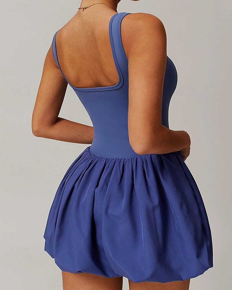 Per donna Tinta unita Abito da tennis Gonne da tennis con pantaloncini Abito sportivo Senza Maniche Arricciato Patchwork Tasca Assorbimento degli urti Traspirante Tennis Corsa Fitness Scollo Tondo del 2026 a $35.99 –P5