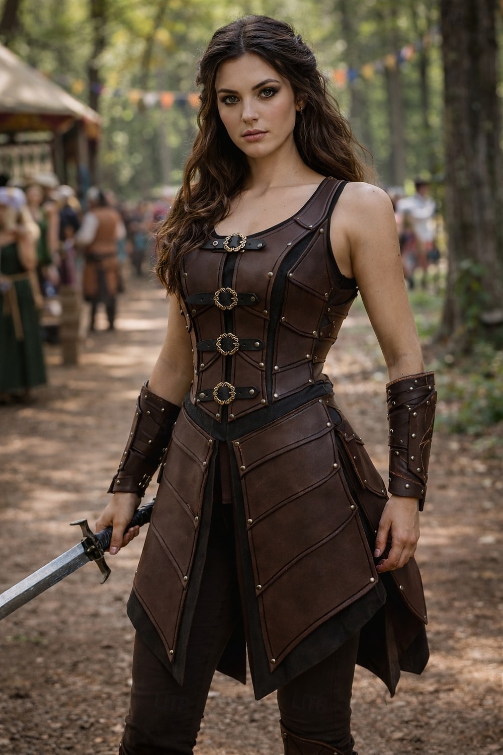 Středověké Renesanční Šaty Zbraně a výzbroj Kamizelka Válečník Shieldmaiden Barbar Maškarní kostým Dámské Viking Fantazie předvečer Všech svatých Karneval Výkon LARP Ren Faire Dospělé Šaty 2026 - $82.99 –P6