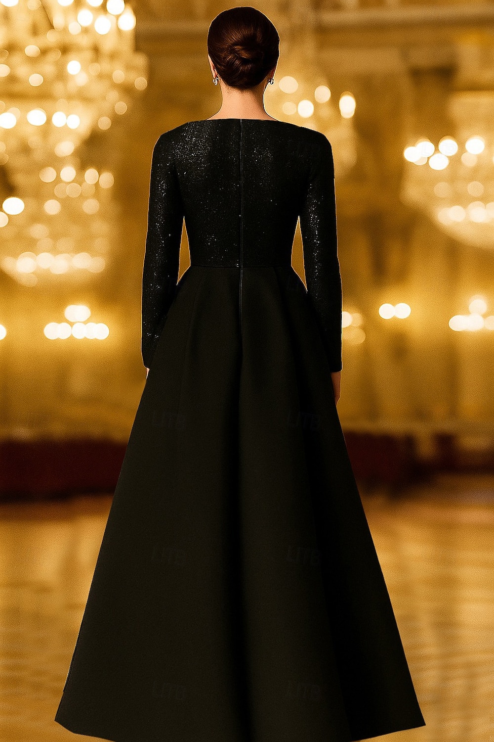 A-Line Asymmetrical Floor Length Evening Gown Ball Gown Formal Dress Elegant Glittering Silky Long Sleeve One Shoulder Wedding Formal Pocket Satin with Glitter Shawl 2026 - $160.99 –P2