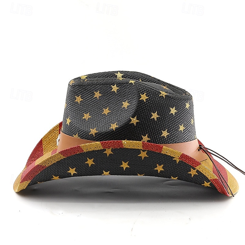 250. výročí USA Retro Divoký západ Kovbojský klobouk Cowgirl Klobouk Kovbojka Kovbojské Západní kovboj Maškarní kostým Unisex Plesová maškaráda 4.července Párty Den nezávislosti Dospělé Klobouk 2026 - $26.99 –P2