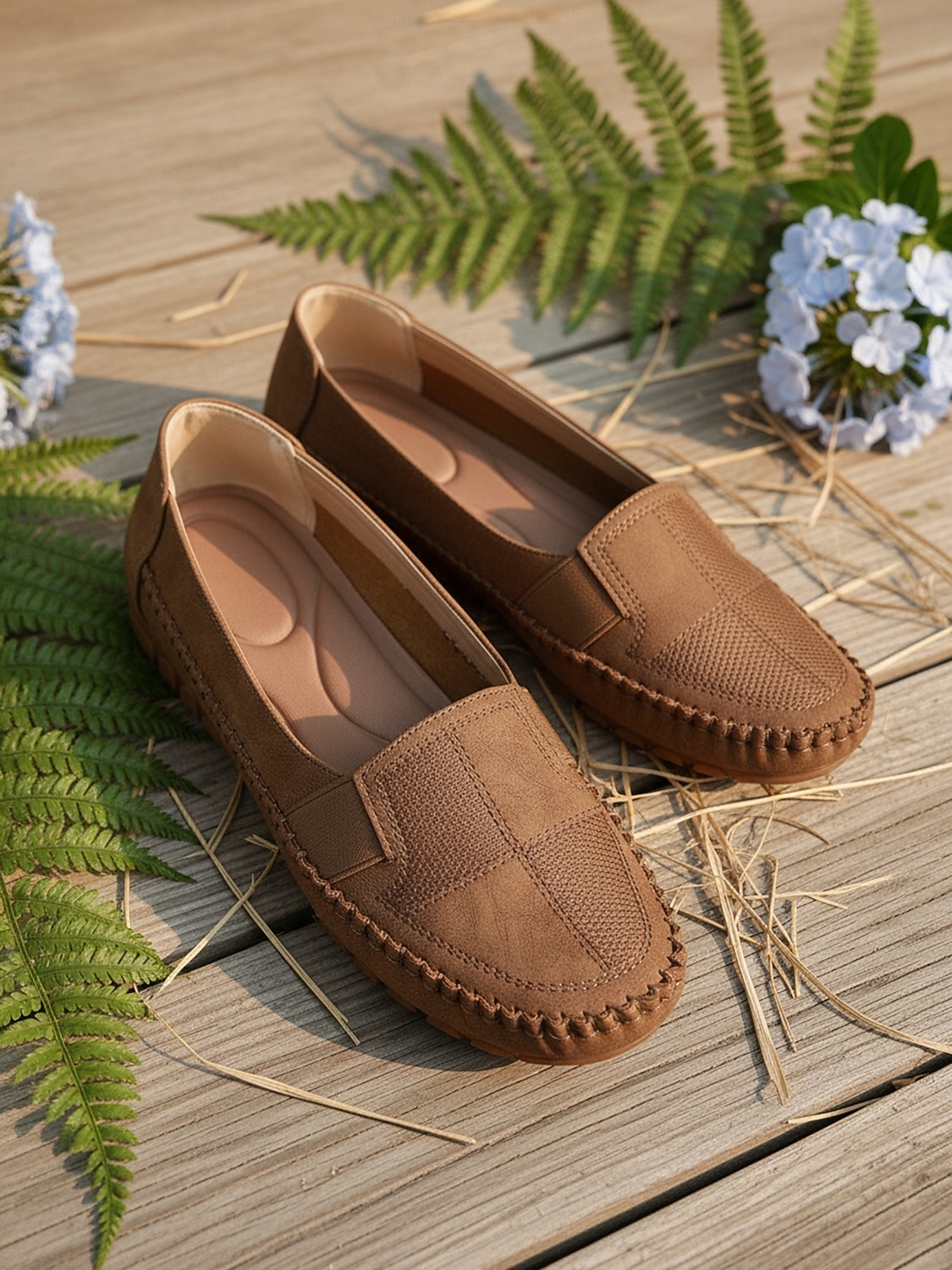 Damskie kawowe slip-on mokasyny - miękkie wygodne płaskie buty do codziennego komfortu spacerów pracy podróży i codziennego noszenia 2026 - $24.99 –P3