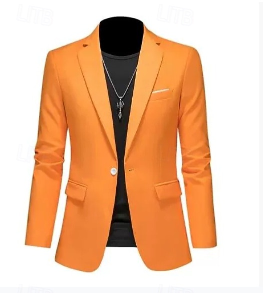 Bărbați Jachetă blazer Casual Zilnic În aer liber Elegant Modă Primăvară Toate Sezoanele POLY Culoare solidă minimalist Casul / Zilnic Un singur rând, un nasture Blazer Roz Deschis Kaki Deschis Negru 2026 - ₪185 –P9