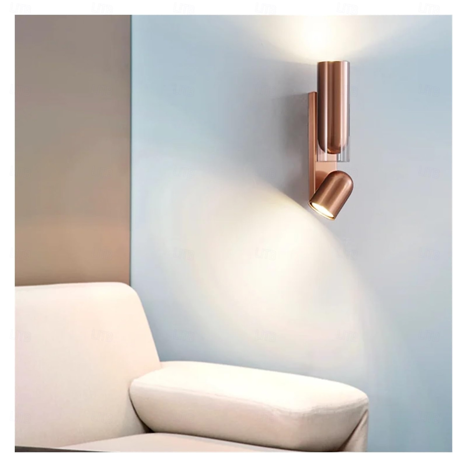 Applique murale de luxe en acier inoxydable noir et or rose, projecteur LED décoratif à angle réglable, lustre de 2026 ? $220.69 –P6