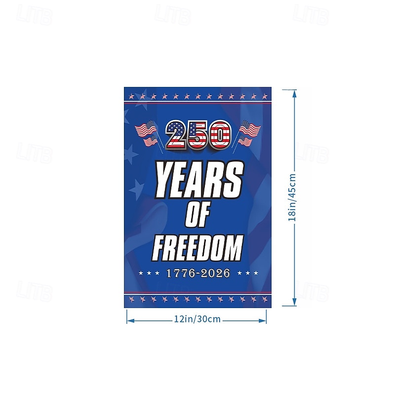 Commémorant le 250e anniversaire des États-Unis, drapeau de jardin décoratif, drapeau suspendu, drapeau de décoration de cour, drapeau en imitation chanvre de 2026 ? $12.99 –P4