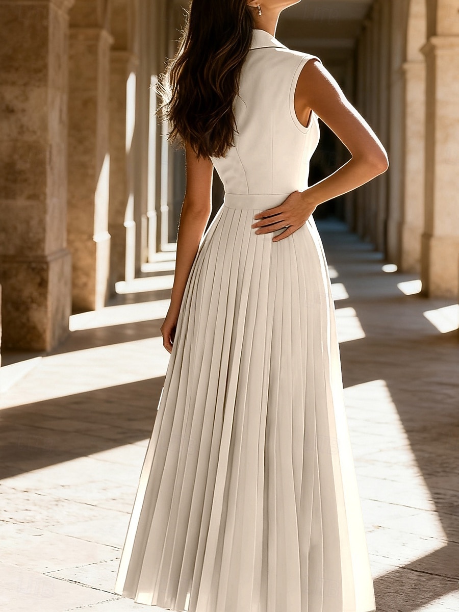 Damskie Sukienka midi Sukienka do pracy Sukienka kamizelka Elegancja Moda Nowoczesny Na zewnątrz Biuro Urlop Regularny Równina Bez rękawów W serek Morelowy Lato Wiosna 2026 - $37.99 –P5