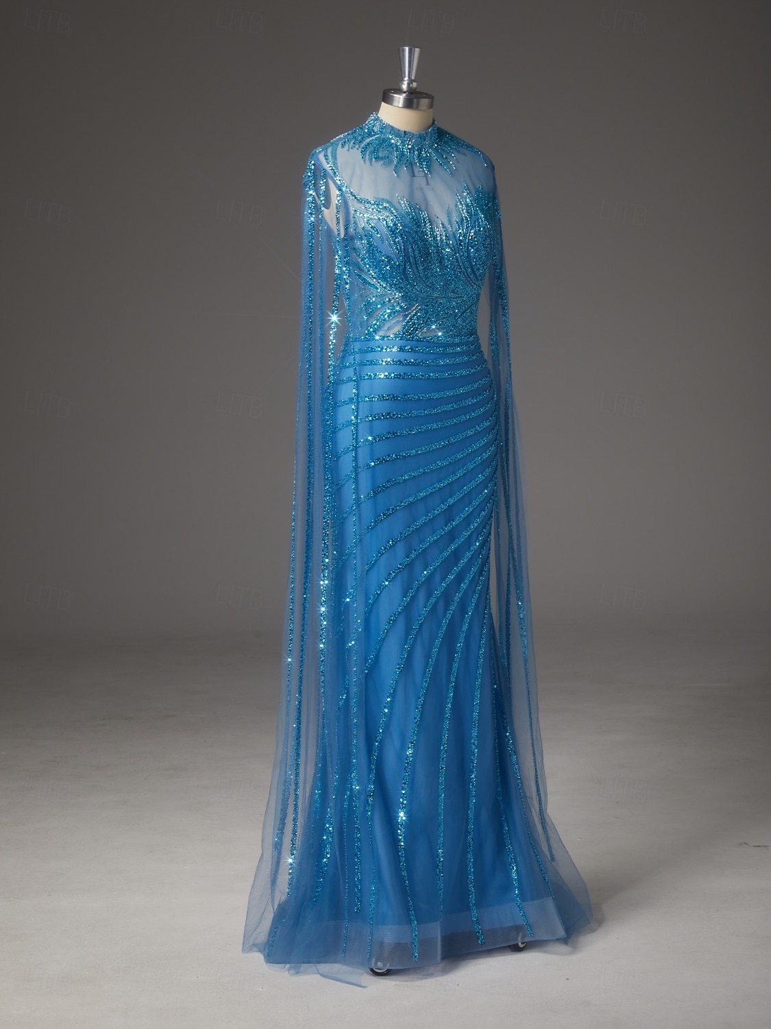 Tubino Colonna Strascico a Terra Perline ricamate Abito Formale Abito da madre della sposa Abito da Sera Elegante Scintillante Stile Celebrità Senza Maniche Girocollo Mascherata con Con perline del 2026 a $310.49 –P12