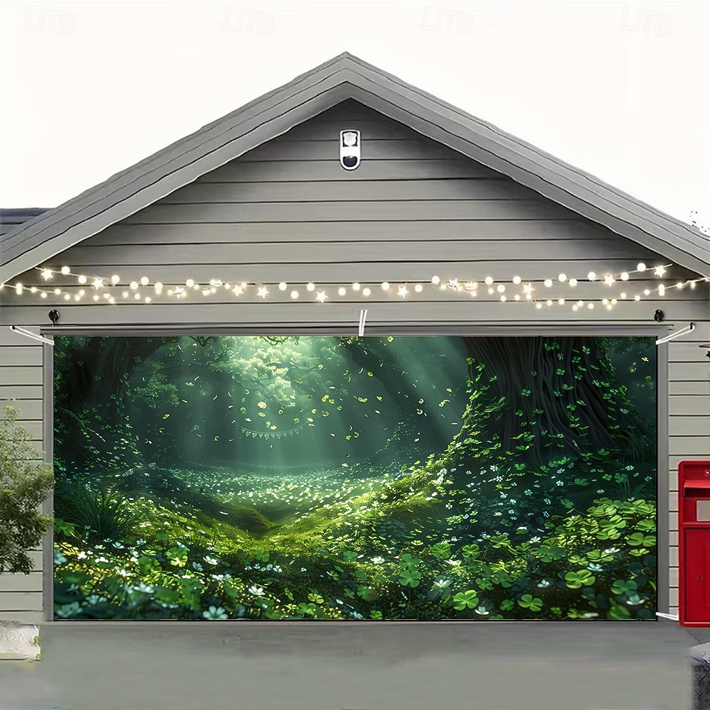 Ziua St. Patrick tapiserie Capac ușă de garaj Agățat mare Trifoi Drăguţ #D Petrecere Exterior Nuntă Fundaluri de fotografiere Curte Decorațiuni interioare 2026 - $49.99 –P1