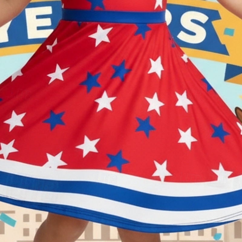 Girls ' 3D Graphic Estrellas Vestido Manga Corta Impresión 3D Verano Primavera Diario Vacaciones Fiesta Estilo lindo Básico Casual Niños 4-12 años Vestido informal Vestido de una línea Hasta la 2026 - $19.99 –P2