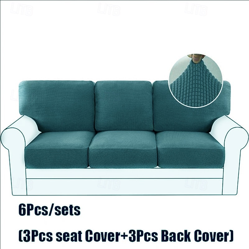 Juego de fundas de cojín de sofá elásticas de lujo minimalistas, funda completa, funda de sofá elástica antideslizante para sofá de 2/3 plazas 2026 - $41.99 –P9
