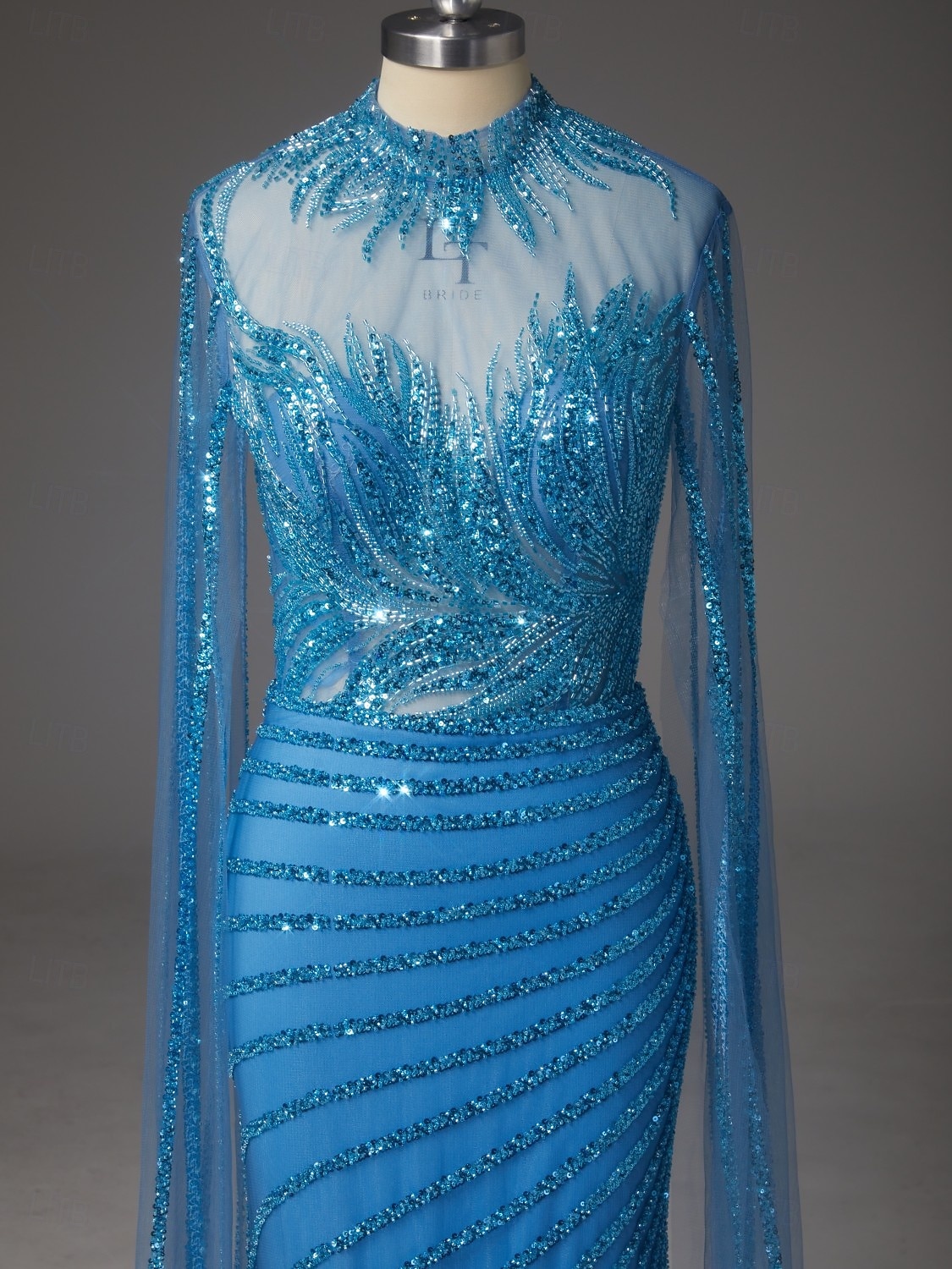 Tubino Colonna Strascico a Terra Perline ricamate Abito Formale Abito da madre della sposa Abito da Sera Elegante Scintillante Stile Celebrità Senza Maniche Girocollo Mascherata con Con perline del 2026 a $310.49 –P5