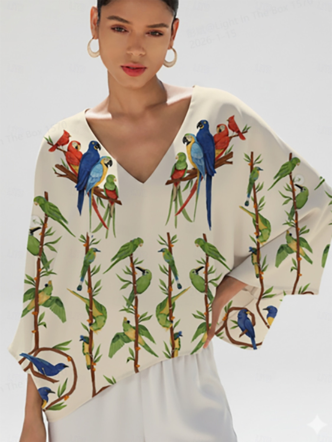 Canopy Song silkeslen satin topp med dolmanärm 2026 - $62.99 –P1