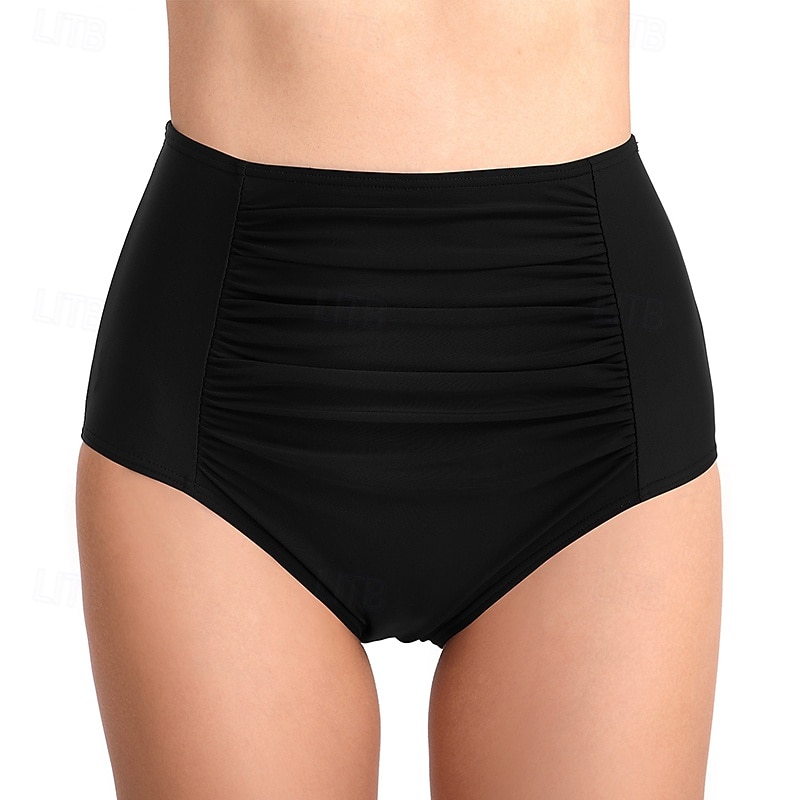 Femmes Shorts de bain Bas de bikini taille haute Une pièce Couleur Unie Jambe courte Séchage Rapide Élastique Bas Surf Plage Natation Été de 2026 ? $15.49 –P1