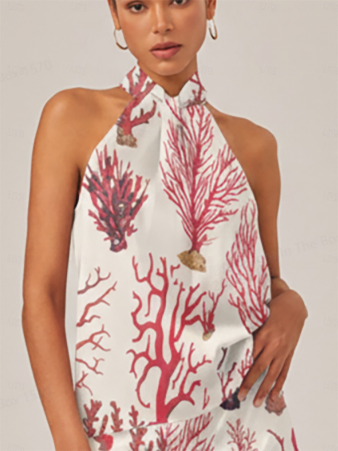 top in raso setoso color corallo Riviera del 2026 a $56.99 –P1