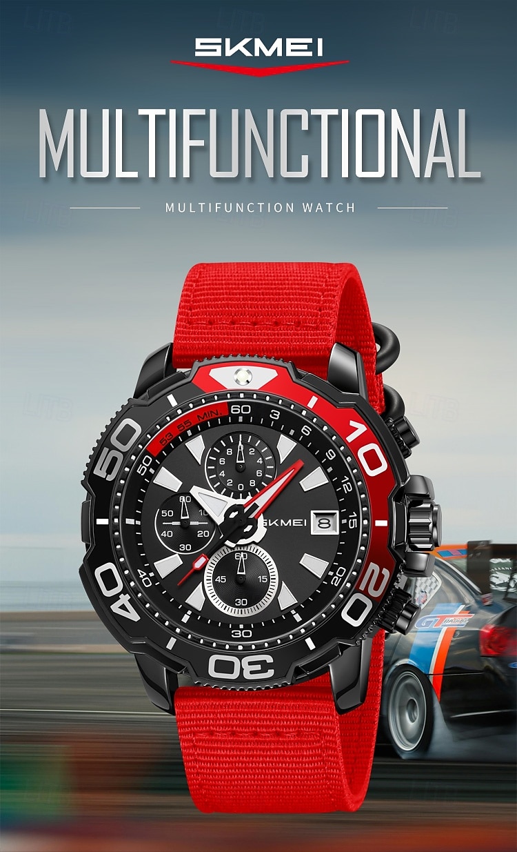 SKMEI Men Quartz Watch Sports Fashion Casual Business Stopwatch Calendar Waterproof Decoration Nylon Watch 2026 - $39.99 –P1