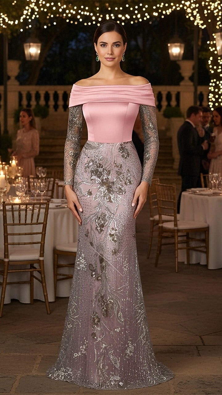knee length dresses for ladies Elegant Long Blue Mermaid Long Sleeves Lace Prom Dress with Train main image 1