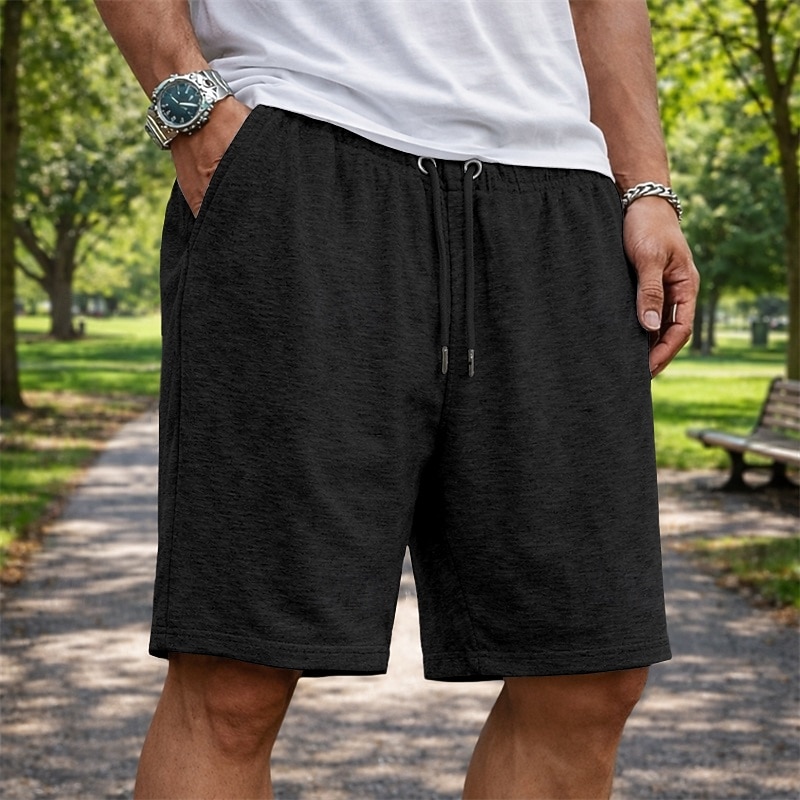 Bărbați Pantaloni scurți activi Pantaloni scurți de sudoare Pantaloni Scurți Pantaloni scurți de vară Cordon Talie elastică Simplu Simplu Culoare solida Confort Peste Genunchi Zilnic În aer liber 2026 - $17.99 –P6