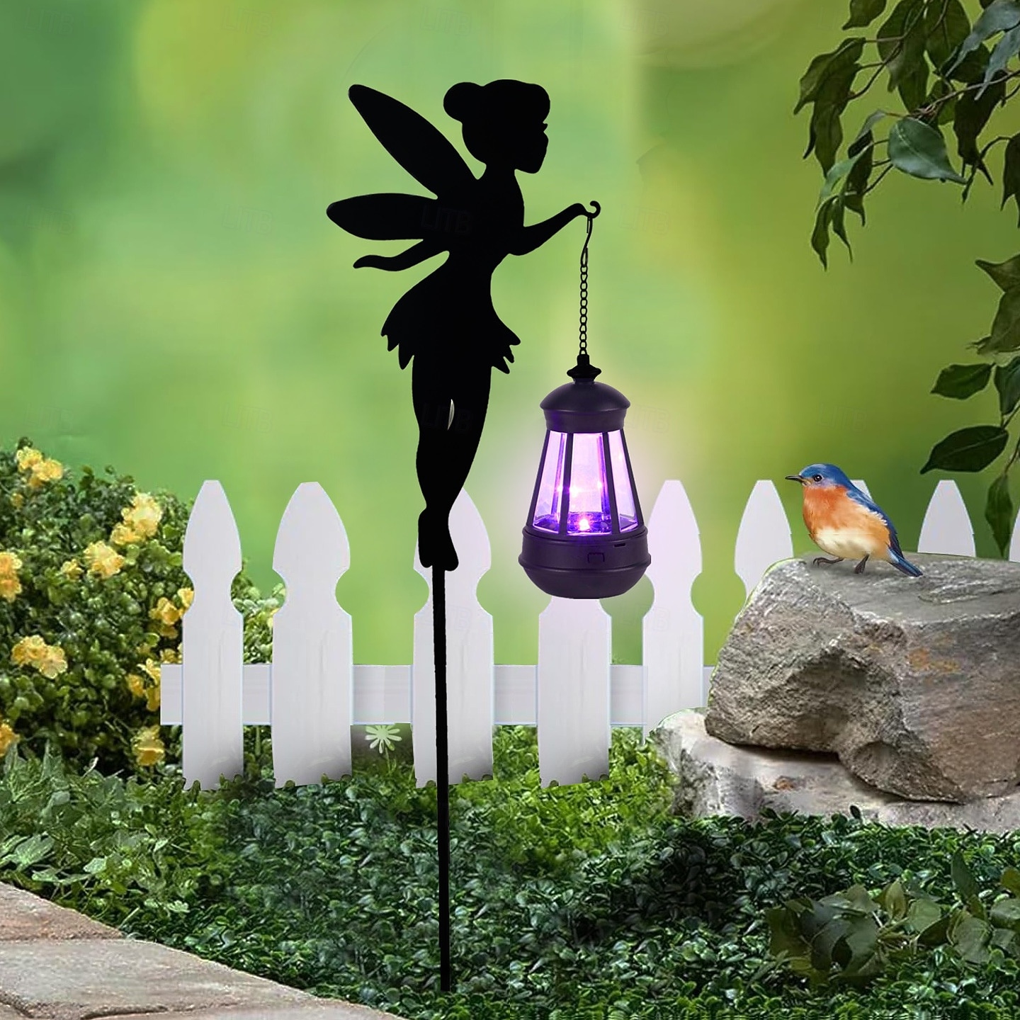 2026年 屋外用ソーラー防水鉄製妖精シルエットランタン2個、庭、庭、通路、芝生の装飾、パーティー、休日、風景照明、屋外用装飾アクセントランタン  コレクション – $43.99 –P2