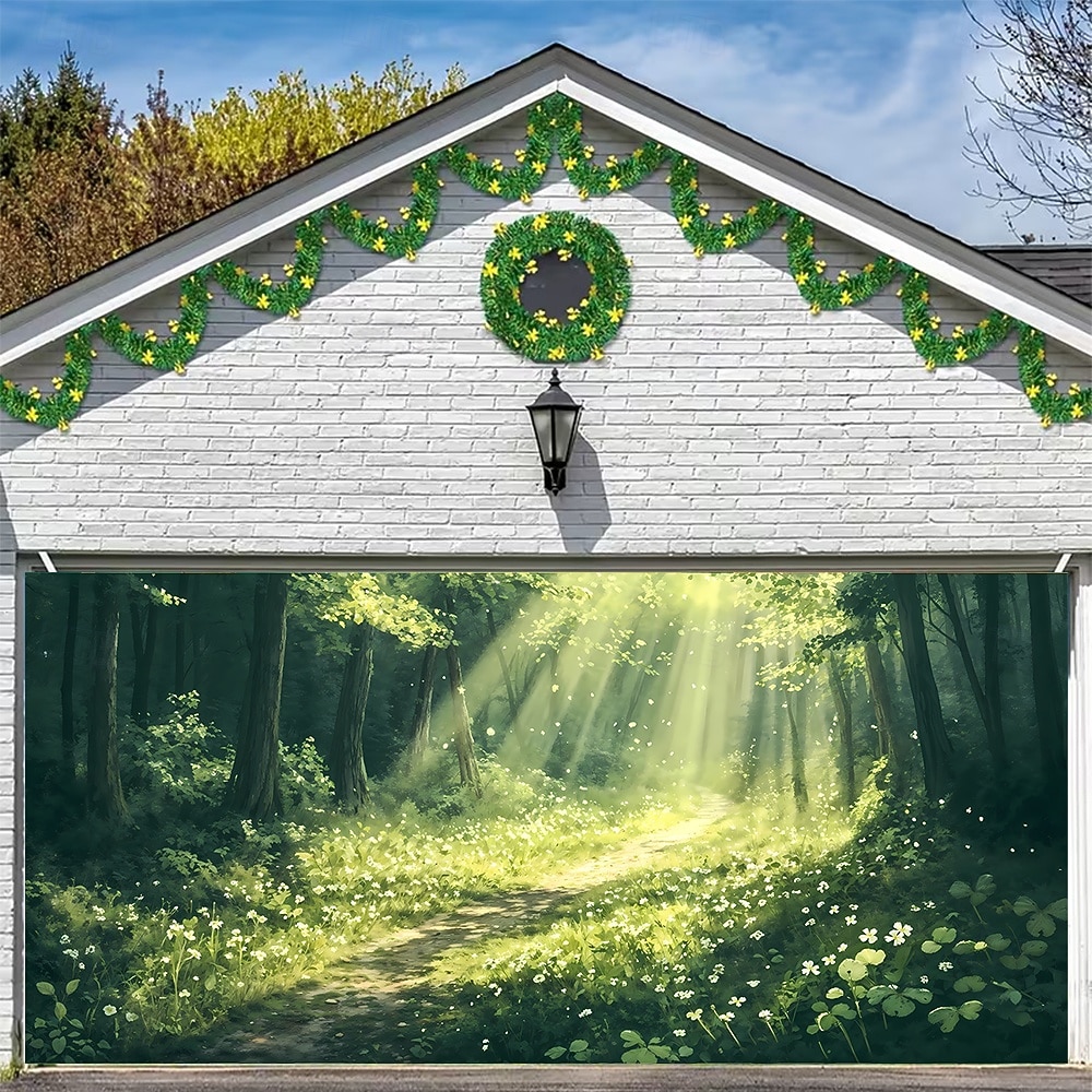 Ziua St. Patrick tapiserie Capac ușă de garaj Agățat mare Trifoi Drăguţ #D Petrecere Exterior Nuntă Fundaluri de fotografiere Curte Decorațiuni interioare 2026 - $49.99 –P6