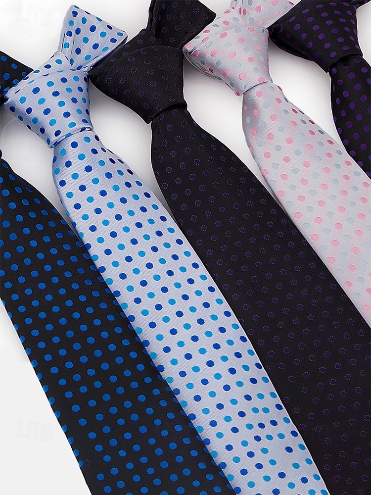 Men's Polyester Polka Dot Necktie, Multi-Color Classic Dot Pattern Tie, Elegant Slim Style for Groomsmen, Weddings, Formal Dinners, Banquets & Business Events 2026 - $11.99 –P7