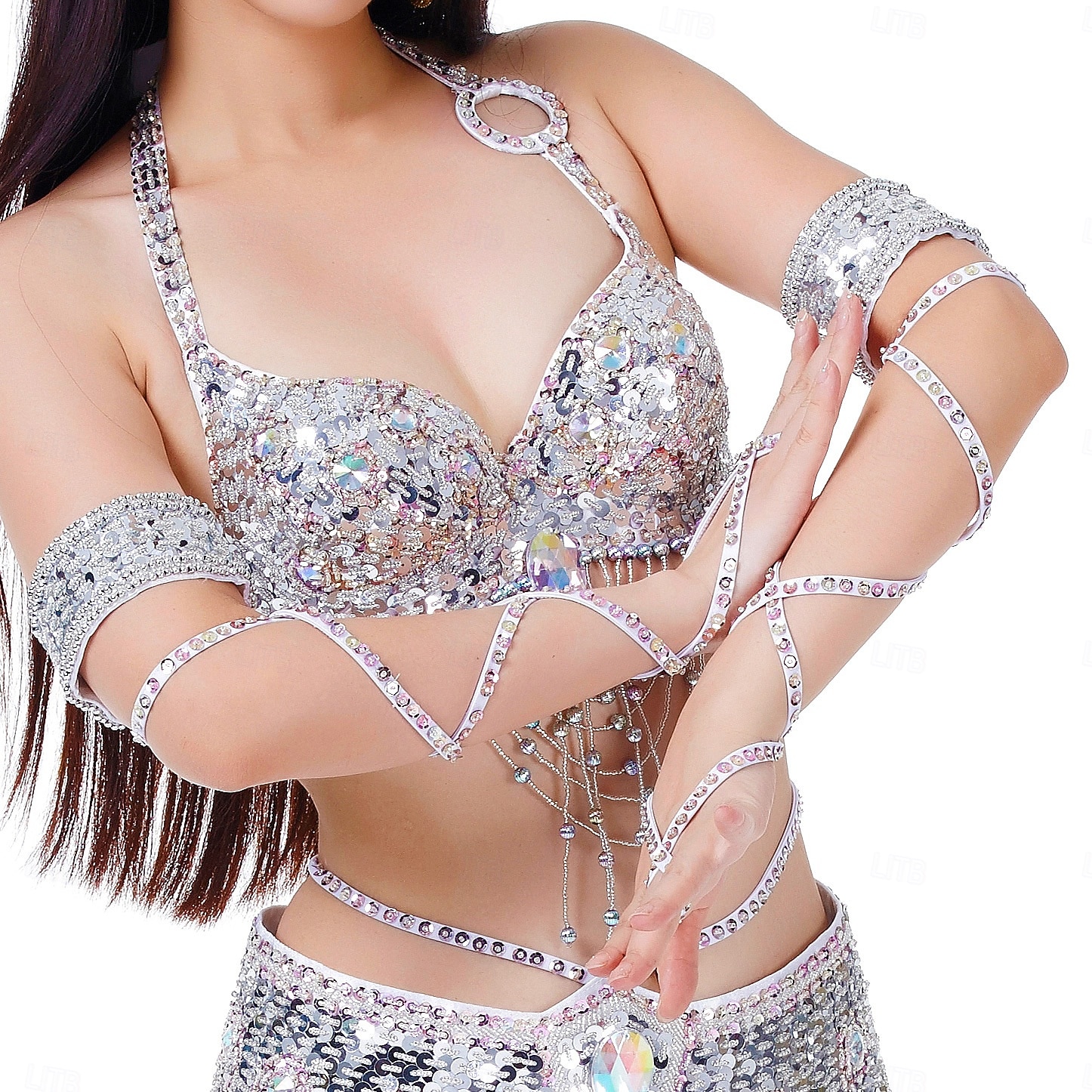 Аксессуары для самбы красные стразами и бисером аксессуары для рук для танца живота костюм для выступлений 2026 - $20.99 –P15