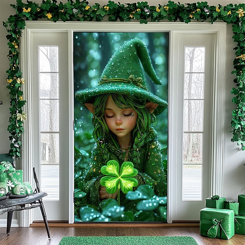 Dia de São Patrício Pôsteres Tampa da porta Banners externos Duende Estilo bonito 3D Fantasia. De Festa Dorm Sala de Adolescentes Dormitório da faculdade Quarto de fraternidade da caverna masculina de 2026 por $17.99 –P3