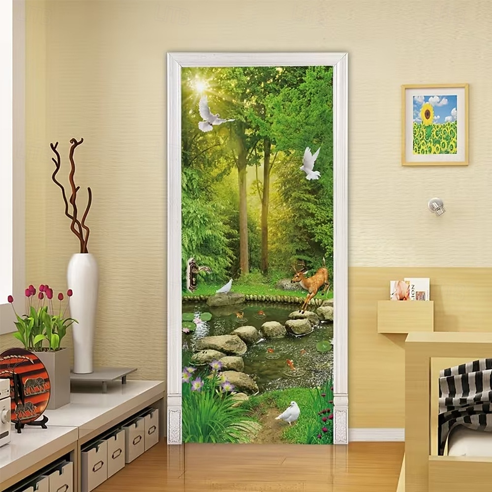 Bannière 3D représentant une vieille ruelle, des escaliers en pierre, une vue de rue méditerranéenne, un rideau de porte réaliste et pittoresque, idéal pour la décoration de votre porte d'entrée. de 2026 ? $17.99 –P6