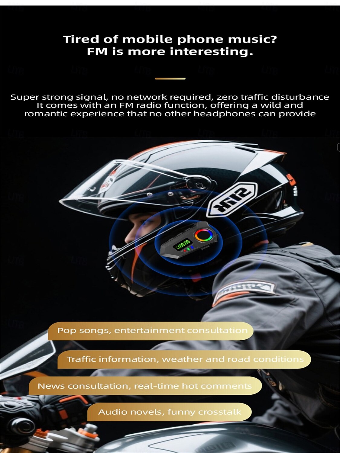 Nieuwe Y30A cross-border motorhelm Bluetooth-oortjes voor motorrijden met een groot bereik voor luisteren, muziek en bellen. 2026 - $28.99 –P3