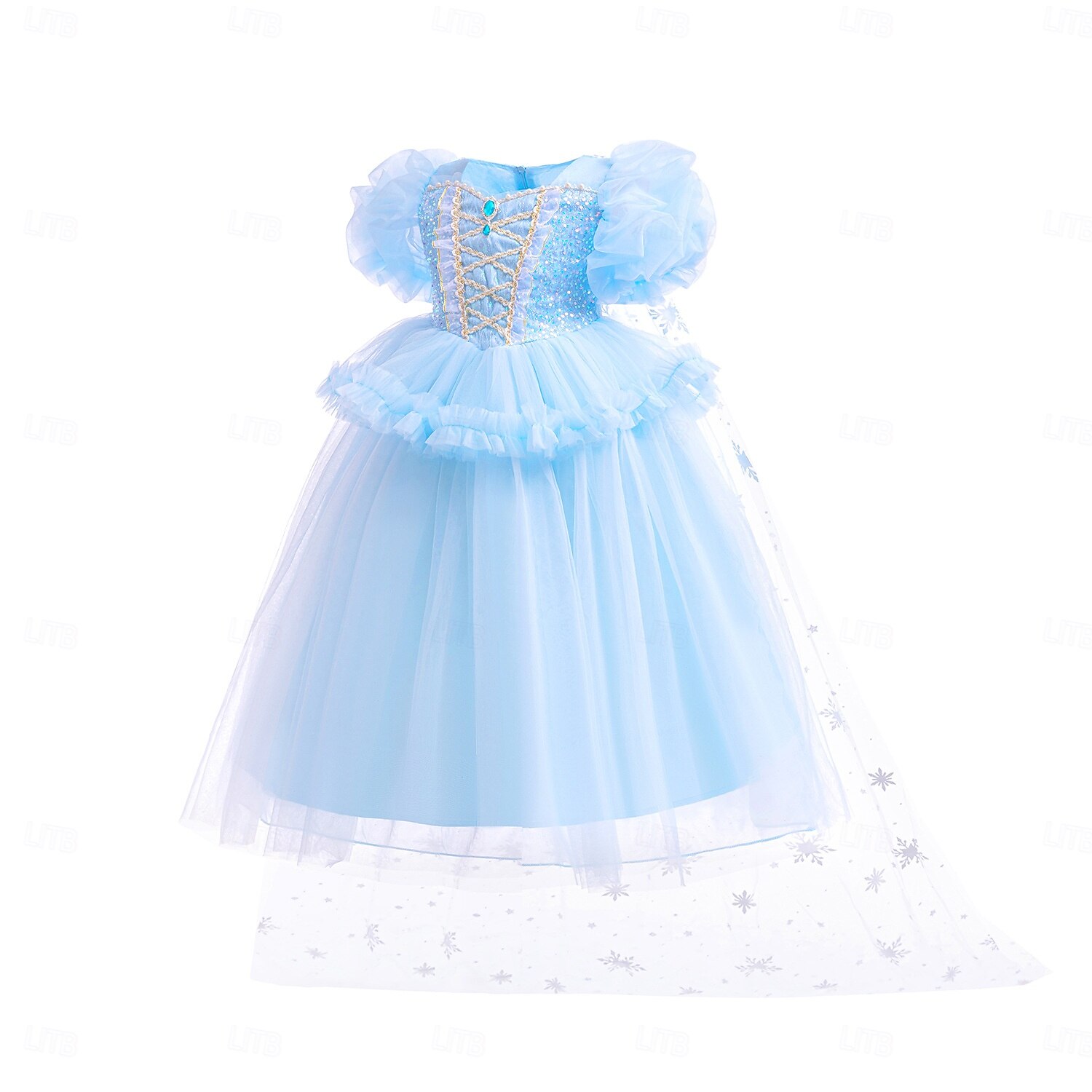 Book Week 2026 Princess Fairytale Moana Dress Kid's Carnival Children's Day New Year Festival Holiday Girls' Dress Solid Color Short Sleeve Casual Party Fashion Cute Polyester Summer 4 years+ Blue 2026 - $59.99 –P2
