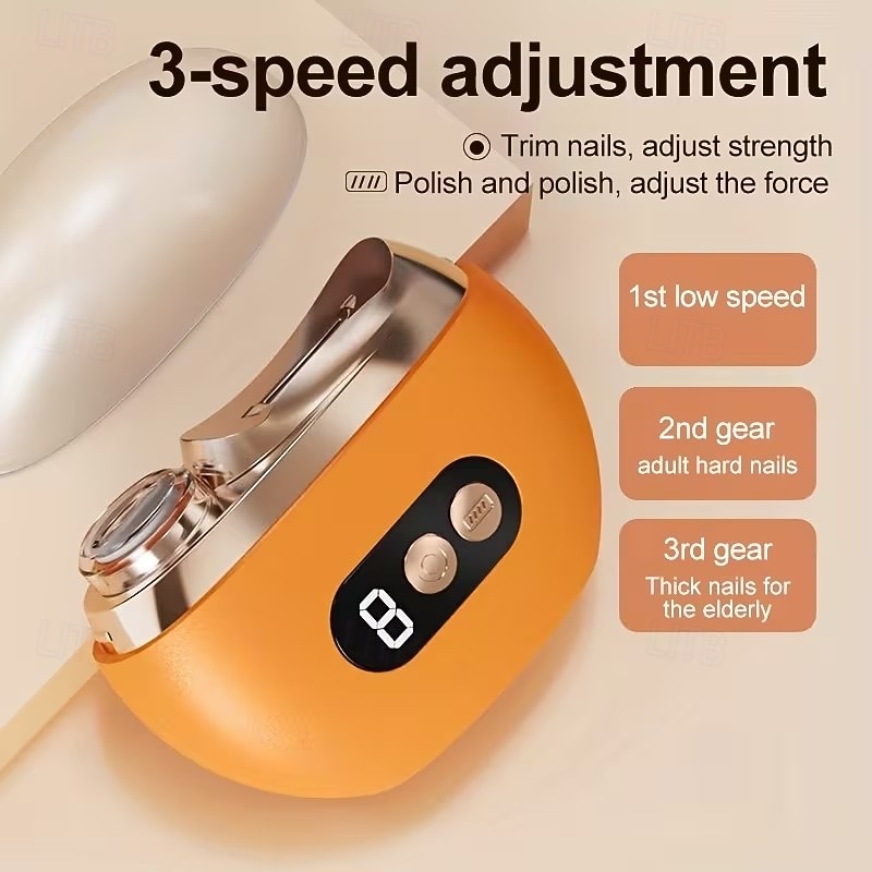 Умные электрические кусачки для ногтей 2-в-1: полировщик и триммер для ногтей, заряжаются через USB, литий-полимерный аккумулятор 500 мАч, с функциями защиты от порезов, шлифовки и подсветки, 2026 - €28.26 –P4