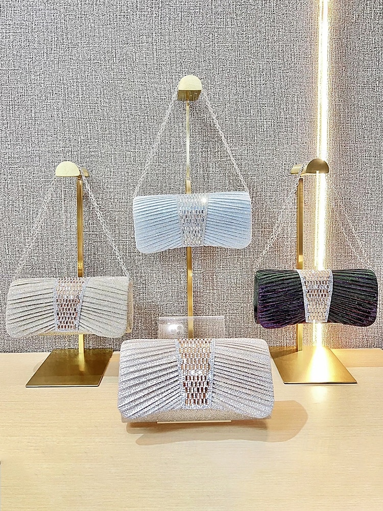 2026年 女性用スパンコール付きポリエステル製イブニングクラッチ - マルチカラー - チェーンストラップ - 結婚式やパーティーに最適  コレクション – $18.99 –P9