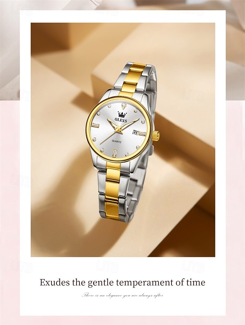 Mother's Day Gift New Olevs Brand Ladies' Business Watch With Night Light Calendar And Day/Night Display Quartz Movement Stylish Water-Resistant Sporty Ladies' Wristwatch. 2026 - $33.99 –P4